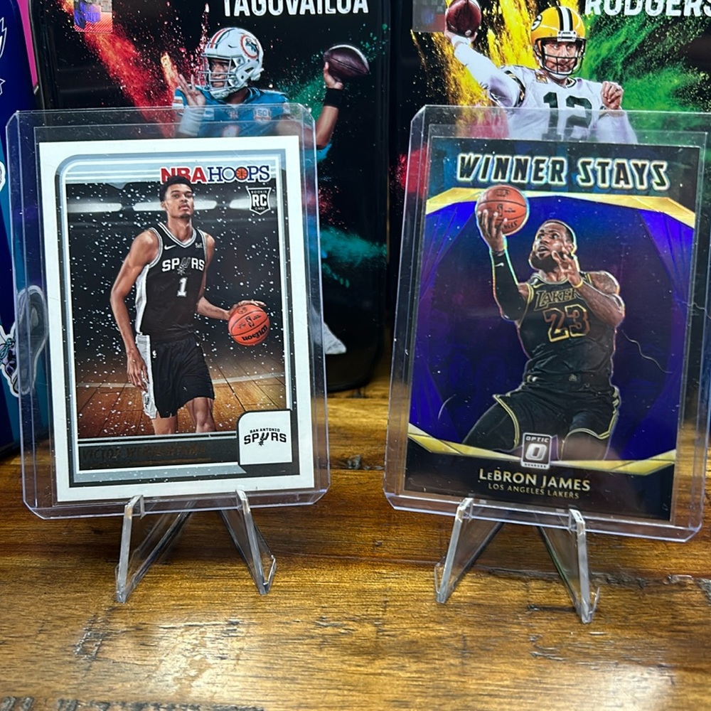 Labron James,Victor Wembanyama minted condition cards.
